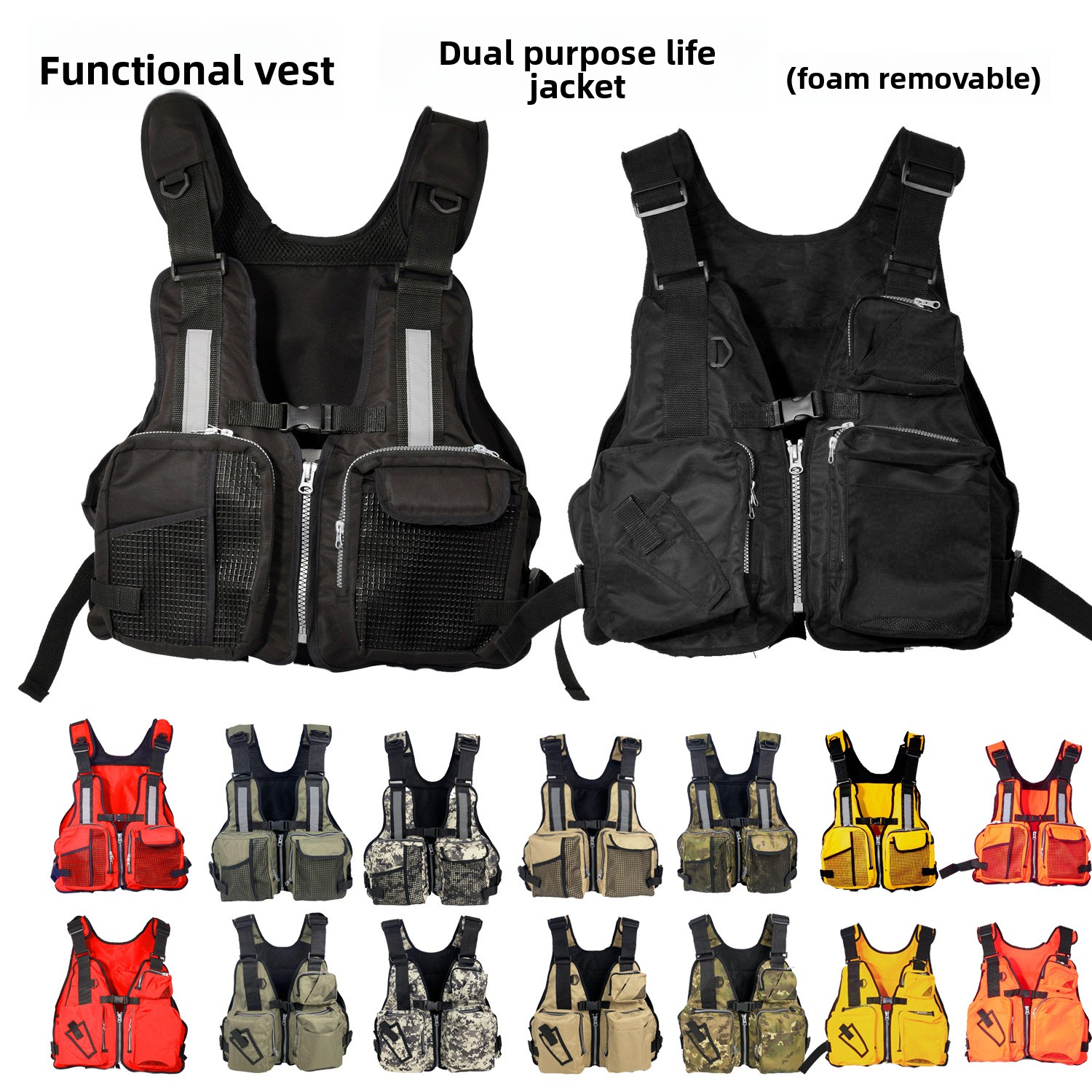 Life Jacket Buoyancy - Visserijreddingsvest voor volwassen mannen, visserij-opblaasbaar pak